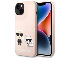 Karl Lagerfeld KLHMP14SSSKCI iPhone 14 6.1" kietas dėklas šviesiai rožinis / šviesiai rožinis silikoninis Karl &amp; Choupette Magsafe dėklas