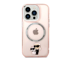 Karl Lagerfeld IML NFT Karl &amp; Choupette MagSafe - dėklas skirtas Apple iPhone 14 Pro Max Rožinė