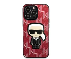 Apple iPhone 13 Pro Karl Lagerfeld dėklas Monogram Ikonik Patch raudonos spalvos