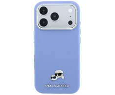Dėklas Karl Lagerfeld PU Grained Semi Wrap K&amp;CH Heads Magsafe Case for iPhone 18 Pro Max Mėlyna