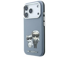 Dėklas Karl Lagerfeld PU Semi Wrap Smooth Sketch Bodies Magsafe Case for iPhone 18 Pro Max Mėlyna