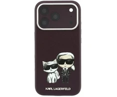 Dėklas Karl Lagerfeld PU Semi Wrap Smooth Sketch Bodies Magsafe Case for iPhone 18 Pro Max Burgundy