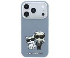 Dėklas Karl Lagerfeld PU Semi Wrap Smooth Sketch Bodies Magsafe Case for iPhone 18 Pro Max Mėlyna