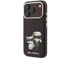 Dėklas Karl Lagerfeld PU Semi Wrap Smooth Sketch Bodies Magsafe Case for iPhone 18 Pro Max Burgundy