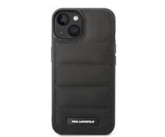 Karl Lagerfeld KLHCP14SPSQAK Apple iPhone 14/ 15 / 13 6,1″ kietas dėklas juodos spalvos Puffy Elongated Logo