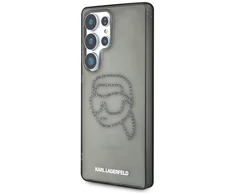 Karl Lagerfeld Rhinestones Karl Head Logo Samsung Galaxy S25 Ultra dėklas telefonui juodos spalvos