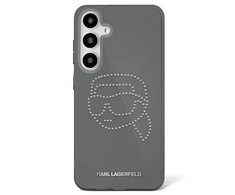 Dėklas Original Pouch Karl Lagerfeld Rhinestones Karl Head Logo skirtas Samsung Galaxy S25 juodos spalvos
