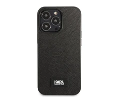Apple iPhone 13 Pro Max Karl Lagerfeld dėklas Saffiano Plaque juodos spalvos