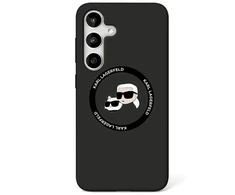 Karl Lagerfeld Silicone Double Heads And Circle MagSafe Samsung Galaxy S25 dėklas telefonui juodos spalvos