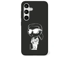 Karl Lagerfeld dėklas skirtas Samsung Galaxy S25 KLHMS25SPNYKGRTK (Magnetic Silicone Graffiti Ikonik) juodos spalvos