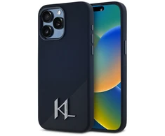 Karl Lagerfeld dėklas skirtas Apple iPhone 15 Pro Max compatible with MagSafe KLHMP15XSCMKMPCK (Silicone Initial Metal Logo) juodos spalvos
