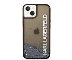 Apple iPhone 14 Karl Lagerfeld dėklas Liquid Glitter Elong juodos spalvos