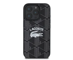 Lacoste Blend Monogram MagSafe dėklas skirtas Apple iPhone 16 Pro juodos spalvos
