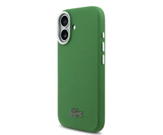 Lacoste Iconic Petit Pique Metal Logo MagSafe dėklas skirtas Apple iPhone 17 žalios spalvos