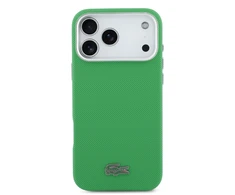 Lacoste Iconic Petit Pique Metal Logo MagSafe dėklas skirtas Apple iPhone 17 Pro Max žalios spalvos