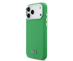 Lacoste Iconic Petit Pique Metal Logo MagSafe dėklas skirtas Apple iPhone 17 Pro Max žalios spalvos