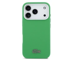 Lacoste Iconic Petit Pique Metal Logo MagSafe dėklas skirtas Apple iPhone 17 Pro žalios spalvos
