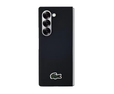 Lacoste Iconic Petit Pique Woven Logo MagSafe dėklas skirtas Samsung Galaxy Z Fold 6 juodos spalvos