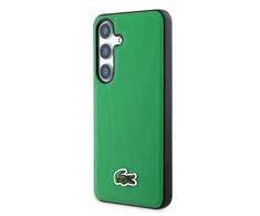 Lacoste Iconic Petit Pique Woven Logo MagSafe dėklas skirtas Samsung Galaxy S25 žalios spalvos