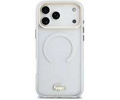 Dėklas Lacoste IML Shockproof Petit Pique Gold Logo MagSafe Case for iPhone 18 Pro Max Transparent