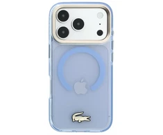 Dėklas Lacoste IML Shockproof Petit Pique Gold Logo MagSafe Case for iPhone 18 Pro Mėlyna