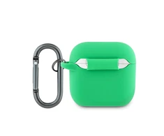 Lacoste Liquid Silicone Croc Logo dėklas skirtas Apple AirPods 4 žalios spalvos