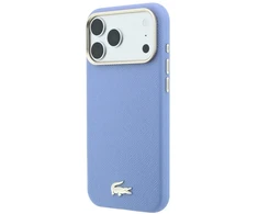 Lacoste PU odos Champs Elysees auksinio logotipo MagSafe dėklas, skirtas iPhone 18 Pro, mėlynas