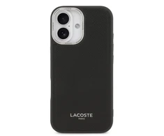 Lacoste PU Leather Champs Elysees MagSafe dėklas skirtas Apple iPhone 17 juodos spalvos