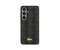 Lacoste PVC mišinio monogramos aukso spalvos magnetinis dėklas, skirtas „Samsung Galaxy S26+“, rudas