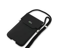 Dėklas Lacoste PVC Iconic Petit Pique Metal Logo Phone Pouch XL juodos spalvos