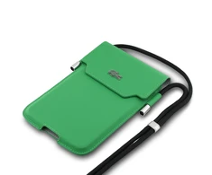 Dėklas Lacoste PVC Iconic Petit Pique Metal Logo Phone Pouch XL Žalias