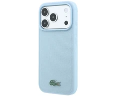 Lacoste PVC Iconic Petit Pique metaliniu logotipu papuoštas MagSafe dėklas, skirtas iPhone 18 Pro Max, mėlynas
