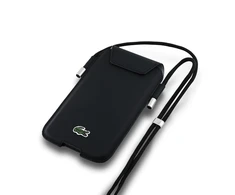 Lacoste PVC Iconic Petit Pique dėklas telefonui XL juodos spalvos