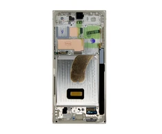 Dėklas LCD ekranas + jutiklinis blokas + priekinis dangtelis „Samsung S918 Galaxy S23 Ultra Kreminis“ (pakeitimų paketas)