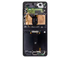 Dėklas LCD display + Touch Unit + Front Cover Samsung F766 Galaxy Z Flip 7 5G Juodas (Service Pack)