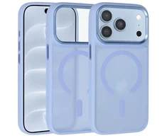 Dėklas Liavec Cloudy Case with Metal Camera Frame do Iphone 18 Pro Max/17 Pro Max Šviesiai mėlynas (Camera Control Button)