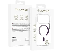 Liavec Pure dėklas su kameros valdymo mygtuku, skirtas iPhone 18 Pro/17 Pro, violetinis