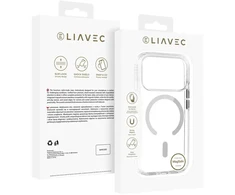 Liavec Pure dėklas su kameros valdymo mygtuku, skirtas iPhone 18 Pro/17 Pro, pilkas