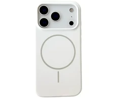 Marka Niezdefiniowana - Dėklas su magnetiniu tvirtinimu iPhone 18 Pro / 17 Pro – skysto silikono, nuo kritimo apsauganti telefono nugarėlė – Baltas