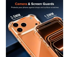 Marka Niezdefiniowana - Hibridinis akrilo ir TPU dėklas iPhone 18 Pro / 17 Pro su kameros apsauga – permatomas