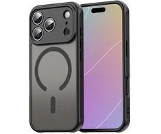Marka Niezdefiniowana - iPhone 18 Pro / 17 Pro PC TPU magnetinis matinis dėklas, atsparus kritimams - Juodas