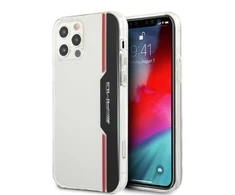 Mercedes Benz Apple iPhone 12 / 12 Pro AMG dėklas Electroplate Vertical (AMHCP12MTVLBR) baltos spalvos