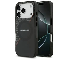 Mercedes AMG IML Double Layer Rhombs MagSafe Case for iPhone 18 Pro / 17 Pro - Juodas and Raudona