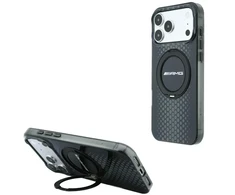 Dėklas Mercedes AMG IML Double Layer Urban Line Case with Ring Stand MagSafe for iPhone 18 Pro / 17 Pro - Juodas