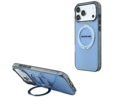 Mercedes Dėklas AMG IML Double Layer Urban Line with Ring Stand MagSafe do iPhone 18 Pro Max / 17 Pro Max mėlyna