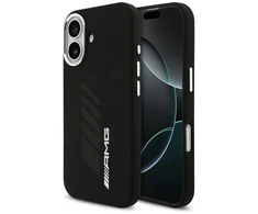 Mercedes AMG Silicone Oversize Rhombs MagSafe Dėklas skirtas Apple iPhone 17 juodos spalvos