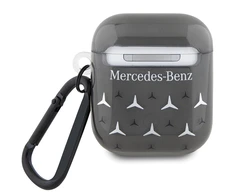 Mercedes Benz Apple AirPods Pro 1 / 2 Mercedes Cover Large Star Pattern (MEA28DPMGS) ausinių dėklas juodos spalvos