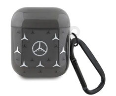 Mercedes Benz Apple AirPods Pro 1 / 2 Mercedes Cover Large Star Pattern (MEA28DPMGS) ausinių dėklas juodos spalvos
