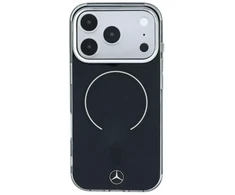 Mercedes PC/TPU dvigubo sluoksnio MagSafe dėklas, skirtas iPhone 18 Pro, juodas/antracito spalvos