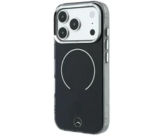 Mercedes PC/TPU dvigubo sluoksnio MagSafe dėklas, skirtas iPhone 18 Pro, juodas/antracito spalvos